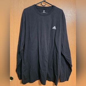 Adidas Men’s Black Long-Sleeve Crew with White Logo 3XL